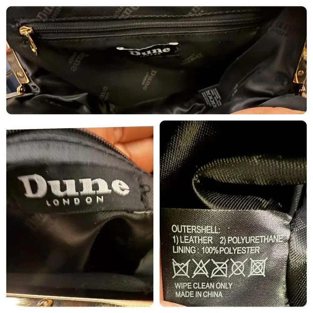 VGUC Dune London Black Faux Leather/Calf Hair Handbag w/ Strap
